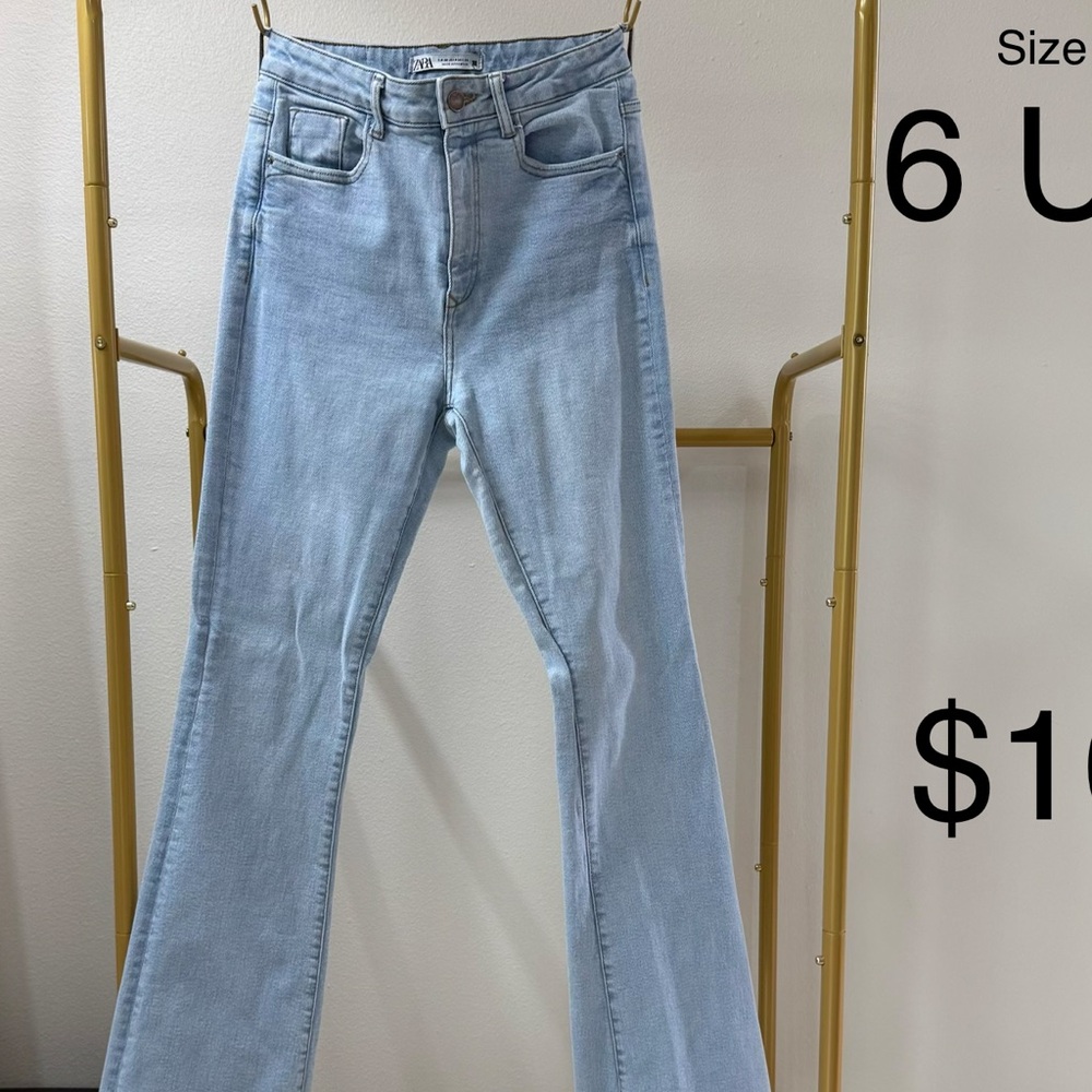 Zara Light Blue Flare Jeans